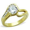 WildKlass Stainless Steel Ring Two-Tone IP Gold Women AAA Grade CZ Clear-WildKlass Jewelry