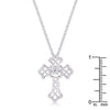 WildKlass .33Ct Rhodium Plated Dancing CZ Vintage Cross Pendant-WildKlass Jewelry