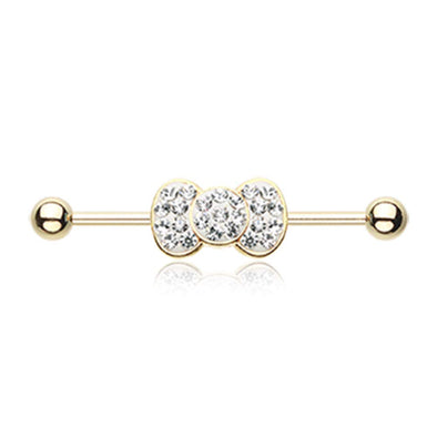 Golden Adorable Bow-Tie Sparkle WildKlass Industrial Barbell-WildKlass Jewelry
