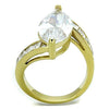WildKlass Stainless Steel Ring IP Gold Women AAA Grade CZ Clear-WildKlass Jewelry