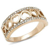 WildKlass Stainless Steel Ring IP Rose Gold Women Top Grade Crystal Clear-WildKlass Jewelry