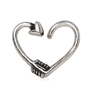 WildKlass 316L Stainless Steel Arrow Heart Cartilage Earring-WildKlass Jewelry