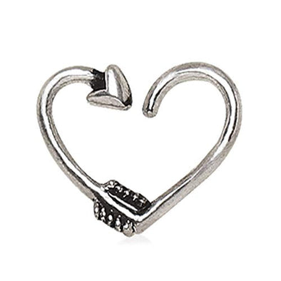 WildKlass 316L Stainless Steel Arrow Heart Cartilage Earring-WildKlass Jewelry