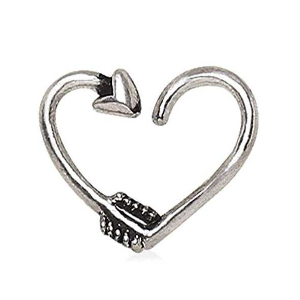 WildKlass 316L Stainless Steel Arrow Heart Cartilage Earring-WildKlass Jewelry