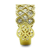 WildKlass Stainless Steel Pave Ring IP Gold Women Top Grade Crystal Clear-WildKlass Jewelry