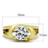 WildKlass Stainless Solitaire Steel Ring IP Gold Women AAA Grade CZ Clear-WildKlass Jewelry