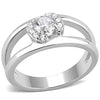WildKlass Stainless Steel Ring High Polished Women AAA Grade CZ Clear-WildKlass Jewelry