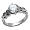 WildKlass Stainless Steel Ring High Polished Women AAA Grade CZ Clear-WildKlass Jewelry