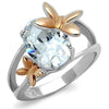 WildKlass Stainless Steel Ring Two-Tone IP Rose Gold Women AAA Grade CZ Clear-WildKlass Jewelry
