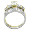 WildKlass Stainless Steel Ring Two-Tone IP Gold Women AAA Elegant Grade CZ Clear-WildKlass Jewelry