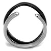 WildKlass Stainless Steel Ring Two-Tone IP Black Women-WildKlass Jewelry
