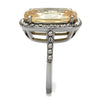 WildKlass Stainless Steel Ring High Polished Women AAA Grade CZ Champagne-WildKlass Jewelry