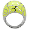 WildKlass Stainless Steel Ring High Polished (no Plating) Women Epoxy Citrine Yellow-WildKlass Jewelry