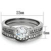 WildKlass Stainless Steel Wedding Ring High Polished (no Plating) Women AAA Grade CZ Clear-WildKlass Jewelry