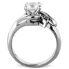 WildKlass Stainless Steel Ring High Polished (no Plating) Women AAA Grade CZ Clear-WildKlass Jewelry