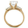 WildKlass Stainless Steel Ring IP Rose Gold Women AAA Grade CZ Clear-WildKlass Jewelry