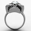 WildKlass Stainless Steel Biker Ring High Polished (no Plating) Women Top Grade Crystal Clear-WildKlass Jewelry