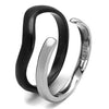 WildKlass Stainless Steel Ring Two-Tone IP Black Women-WildKlass Jewelry