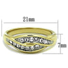 WildKlass Stainless Steel Ring Elegant Two-Tone IP Gold Women Top Grade Crystal Clear-WildKlass Jewelry