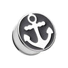 Classic Sailor Anchor Double Flared Ear Gauge WildKlass Plug-WildKlass Jewelry