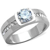 WildKlass Stainless Steel Ring High Polished (no Plating) Men AAA Grade CZ Clear-WildKlass Jewelry