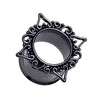 Black Medieval Filigree Double Flared Ear Gauge Tunnel WildKlass Plug-WildKlass Jewelry