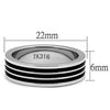 WildKlass Stainless Steel Ring High Polished Men Epoxy Jet-WildKlass Jewelry