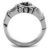 WildKlass Stainless Steel Ring High Polished Men Epoxy Jet-WildKlass Jewelry