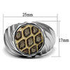 WildKlass Stainless Steel Ring High Polished Men Leather Animal Pattern-WildKlass Jewelry