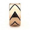 WildKlass Stainless Steel Ring IP Rose GoldUnisex Epoxy Jet-WildKlass Jewelry
