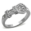 WildKlass Stainless Steel Novelty Ring High Polished (no Plating) Women Top Grade Crystal Clear-WildKlass Jewelry