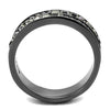 WildKlass Stainless Steel Ring IP Light Black (IP Gun) Women Top Grade Crystal Black Diamond-WildKlass Jewelry