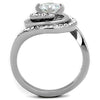 WildKlass Stainless Steel Ring High Polished (no Plating) Women AAA Grade CZ Clear-WildKlass Jewelry