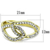 WildKlass Stainless Steel Ring Two-Tone IP Gold Women Top Grade Crystal Clear-WildKlass Jewelry