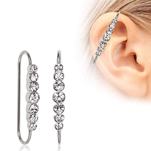 316L Stainless Steel Multi-CZ WildKlass Faux Industrial Ring-WildKlass Jewelry