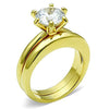 WildKlass Stainless Steel Wedding Ring IP Gold Women AAA Grade CZ Clear-WildKlass Jewelry