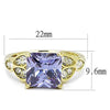 WildKlass Stainless Steel Ring IP Gold Women AAA Grade CZ Light Amethyst-WildKlass Jewelry