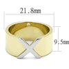 WildKlass Stainless Steel Ring Two-Tone IP Gold Women-WildKlass Jewelry