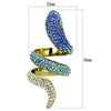 WildKlass Stainless Steel Ring IP Gold Women Top Grade Crystal Multi Color-WildKlass Jewelry