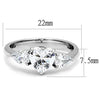 WildKlass Stainless Steel Ring High Polished Women AAA Grade CZ Clear-WildKlass Jewelry