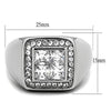WildKlass Stainless Steel Ring High Polished (no Plating) Men AAA Grade CZ Clear-WildKlass Jewelry