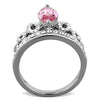 WildKlass Stainless Steel Ring High Polished (no Plating) Women AAA Grade CZ Rose-WildKlass Jewelry