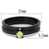 WildKlass Stainless Steel Ring IP Black Women AAA Grade CZ Apple Green Color-WildKlass Jewelry