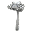 WildKlass Stainless Steel Triangle Ring High Polished (no Plating) Women AAA Grade CZ Clear-WildKlass Jewelry