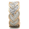 WildKlass Stainless Steel Ring Two-Tone IP Rose Gold Women with Heart on Top Grade Crystal Clear-WildKlass Jewelry