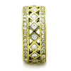 WildKlass Stainless Steel Ring IP Gold Women AAA Grade CZ Clear-WildKlass Jewelry