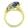 WildKlass Stainless Steel Ring Two-Tone IP Gold Women Top Grade Crystal Montana-WildKlass Jewelry