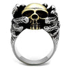 WildKlass Stainless Steel Ring Two-Tone IP Gold Men-WildKlass Jewelry