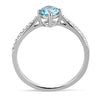 WildKlass Stainless Steel Ring High Polished Women AAA Grade CZ Sea Blue-WildKlass Jewelry