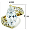 WildKlass Stainless Steel Ring IP Gold Women AAA Grade CZ Clear-WildKlass Jewelry